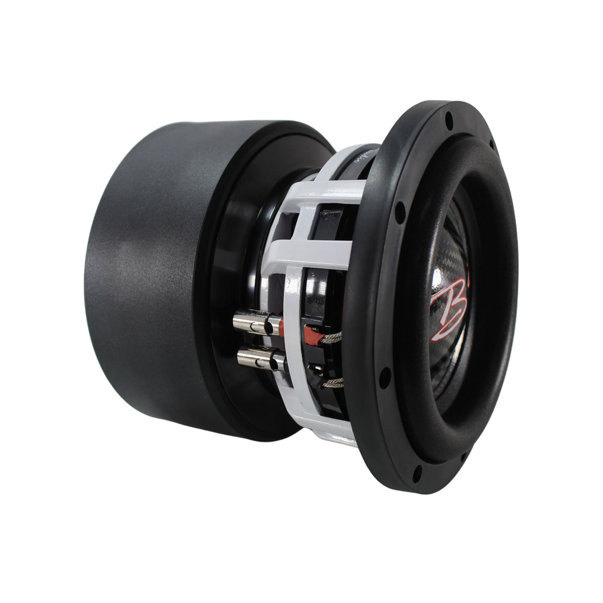 B2 Audio RAMPAGE Competition Series 6.5" 1000 Watt RMS Carbon Fiber  Dual 1-Ohm 2" Voice Coil Subwoofer