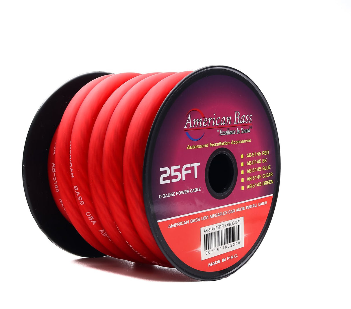 American Bass 1/0 Gauge Mega Flex Power Cable 25/50ft Roll