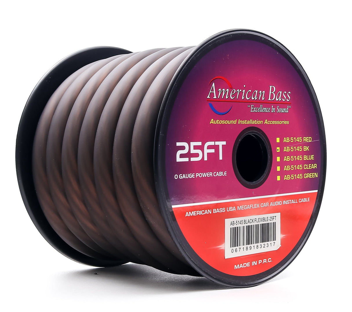 American Bass 1/0 Gauge Mega Flex Power Cable 25/50ft Roll