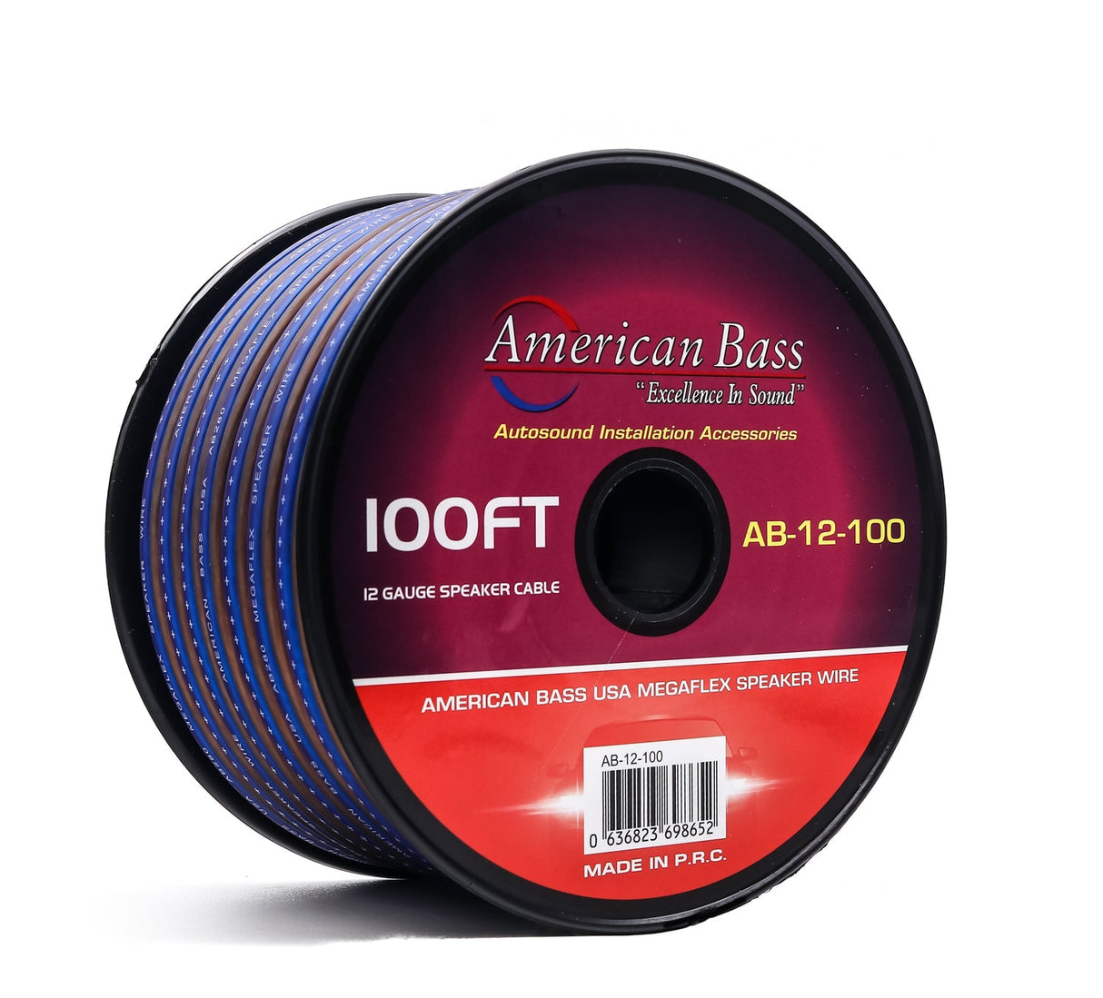 American Bass 12 Gauge Megaflex Speaker Wire 100ft Spool