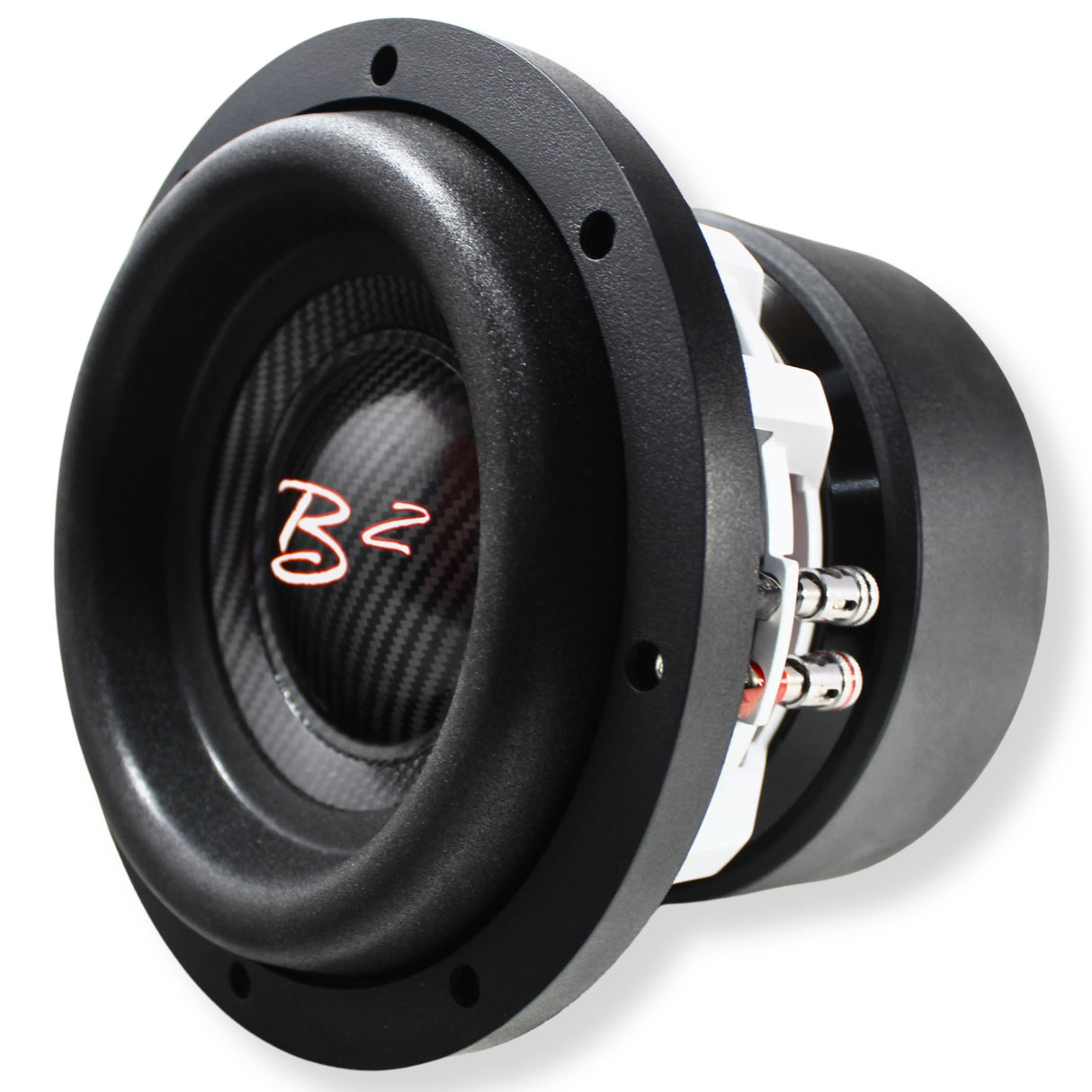 B2 Audio RAMPAGE Competition Series V2 8" 1000 Watt RMS Carbon Fiber Dual 1-Ohm 2" Voice Coil Subwoofer