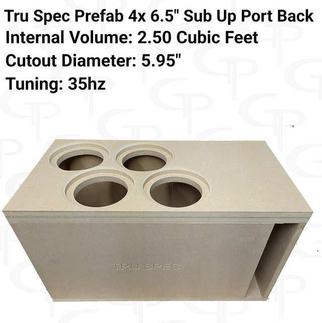 TRU SPEC Prefab Quad 6.5" Sub Up Port Back Subwoofer Enclosure