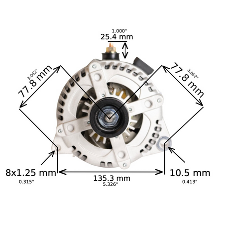 1988-1993 Chevrolet C3500 V8 6.2L cs130 High Output Alternator