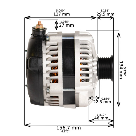 1987 GMC R1500 Suburban 5.0L cs130 250-320amp High Output Alternator