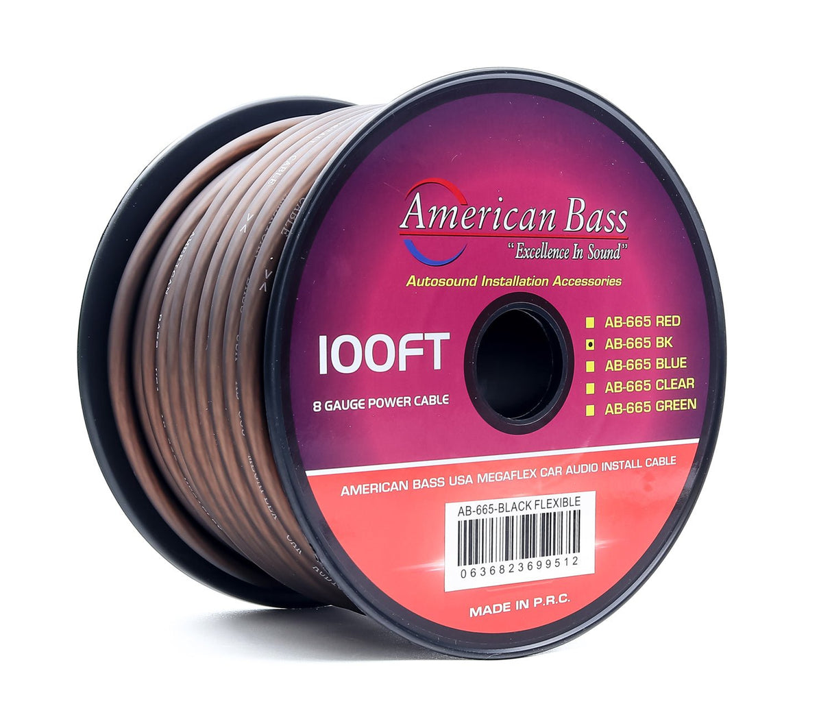 American Bass 8 Gauge Mega Flex Power Cable 100ft Roll