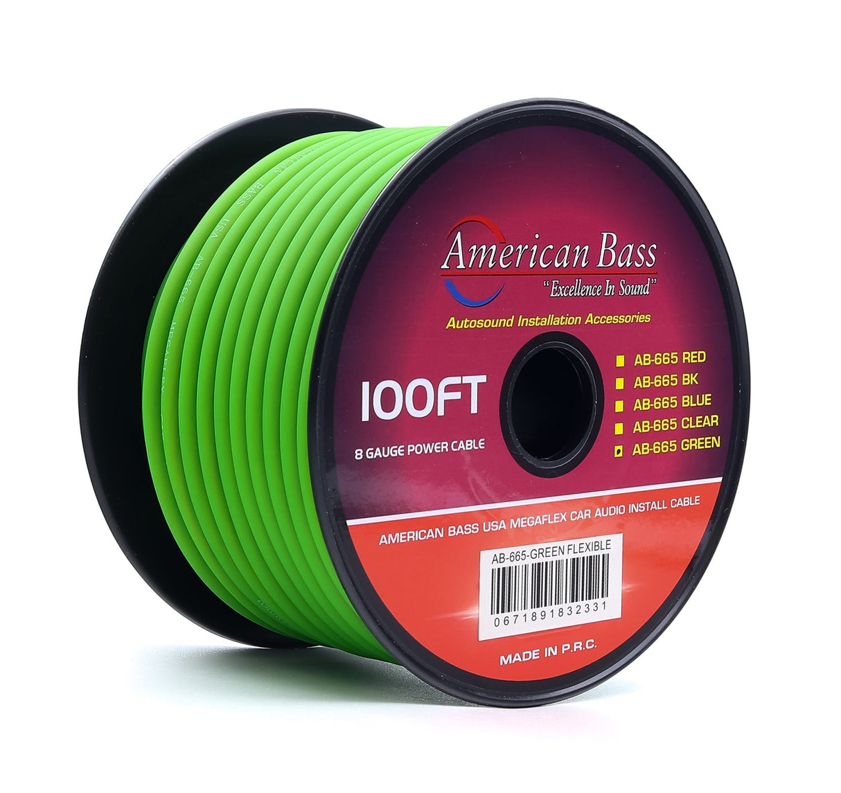 American Bass 8 Gauge Mega Flex Power Cable 100ft Roll