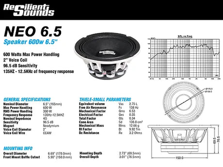 Resilient Sounds NEO 6.5 inch speaker