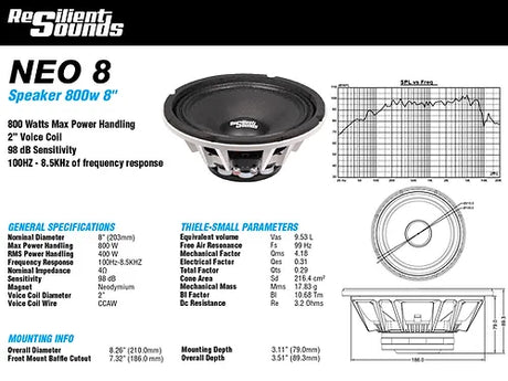 Resilient Sounds NEO 8"inch speaker