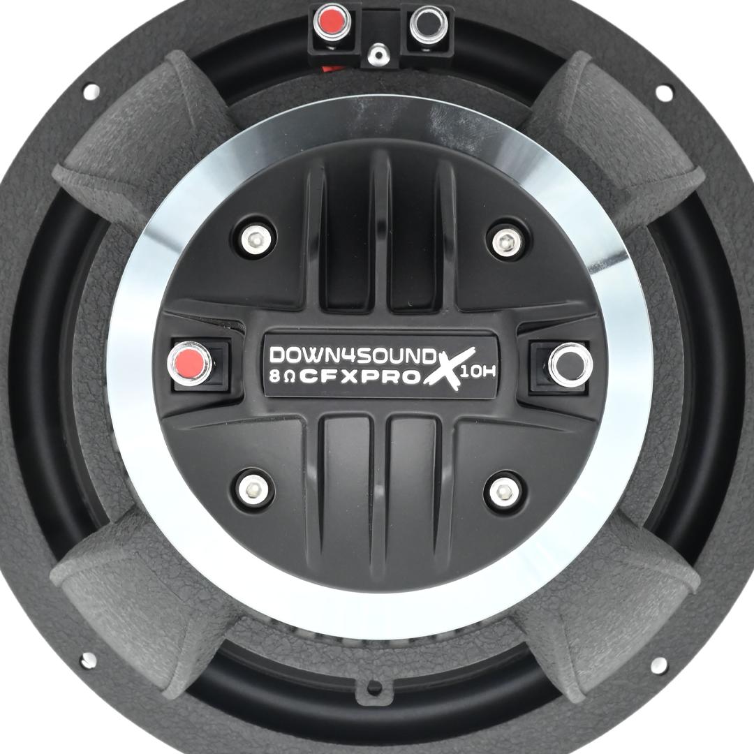 DOWN4SOUND CFX-PROx108H - 10" Carbon Fiber NEO 2-Way Full Range Pro Audio Water Resistant Coaxial Speaker - 250W RMS