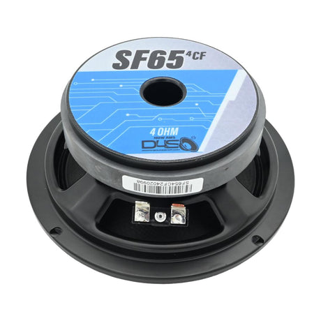 DOWN4SOUND D4S-SF658CF Carbon Fiber Water Resistant Shallow Midrange Speaker - 6.5 Inch, 180W RMS