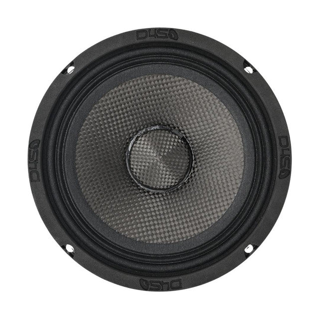 DOWN4SOUND D4S-SF658CF Carbon Fiber Water Resistant Shallow Midrange Speaker - 6.5 Inch, 180W RMS