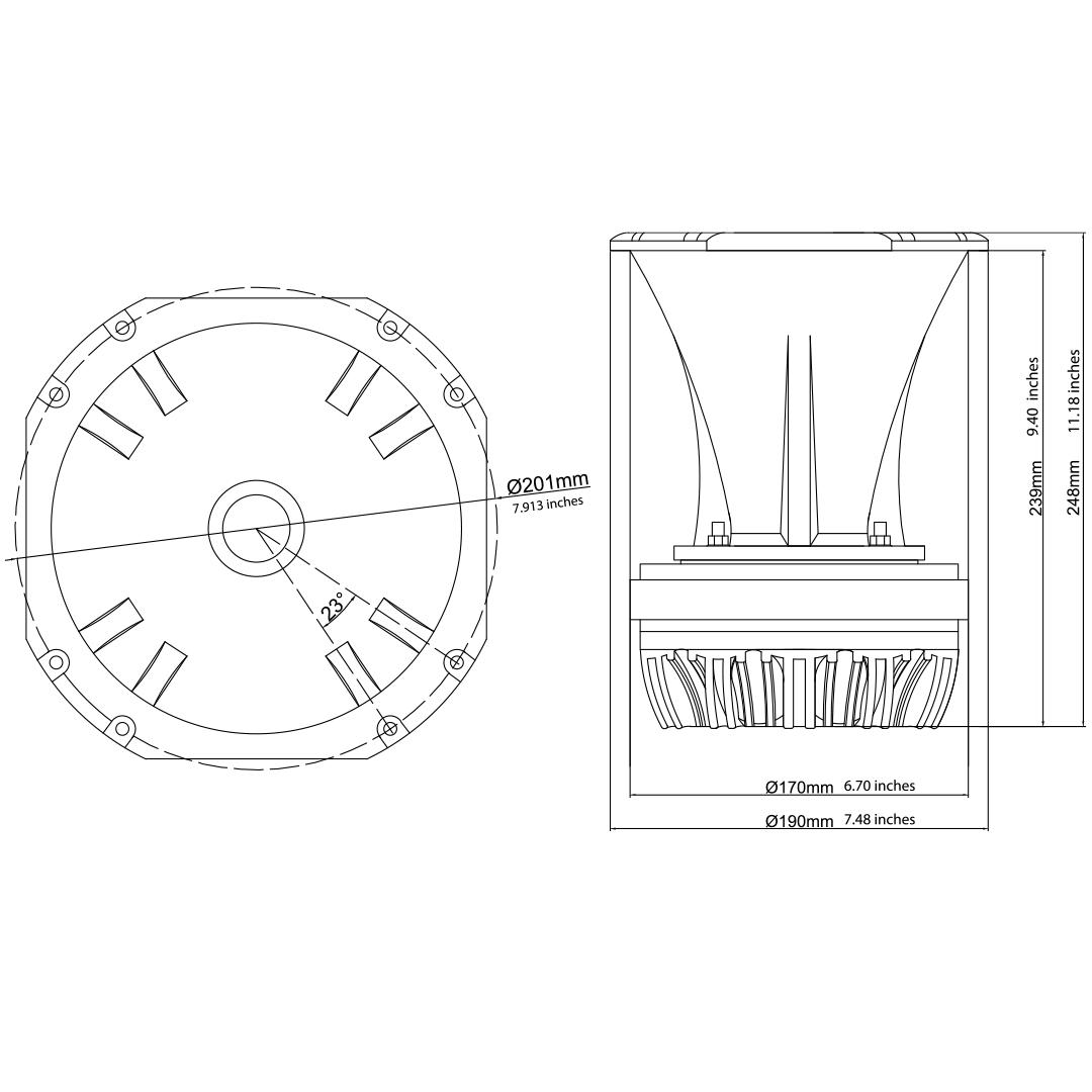 Down4sound D4S- SUPER HORN 75 FERRITE - 150W RMS